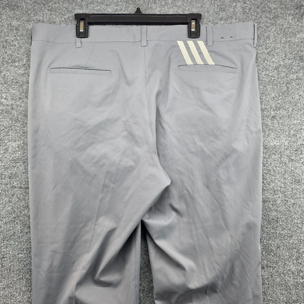 Adidas Mens Golf Pants 40x30 Gray‎ Flat Front Straight Leg Performance Stretch
